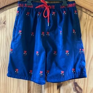 Men’s Love Junkee blue red swim trunks board shorts size M